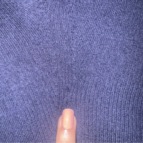 Quince 100% Mongolian Cashmere Navy Blue Ribbed Henley Sweater - Size Large - Picture 9 of 9